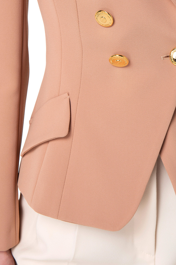 Veste à double boutonnage en crêpe - Elisabetta Franchi® Outlet