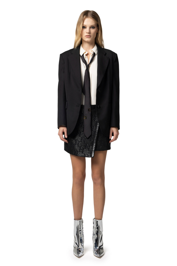 Giacca in fresco lana con patte - Elisabetta Franchi® Outlet