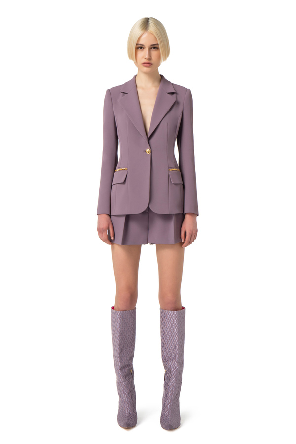 Jacket in crêpe fabric - Elisabetta Franchi® Outlet