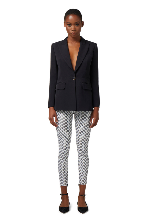 Lightweight crêpe jacket with shawl lapel - Elisabetta Franchi® Outlet