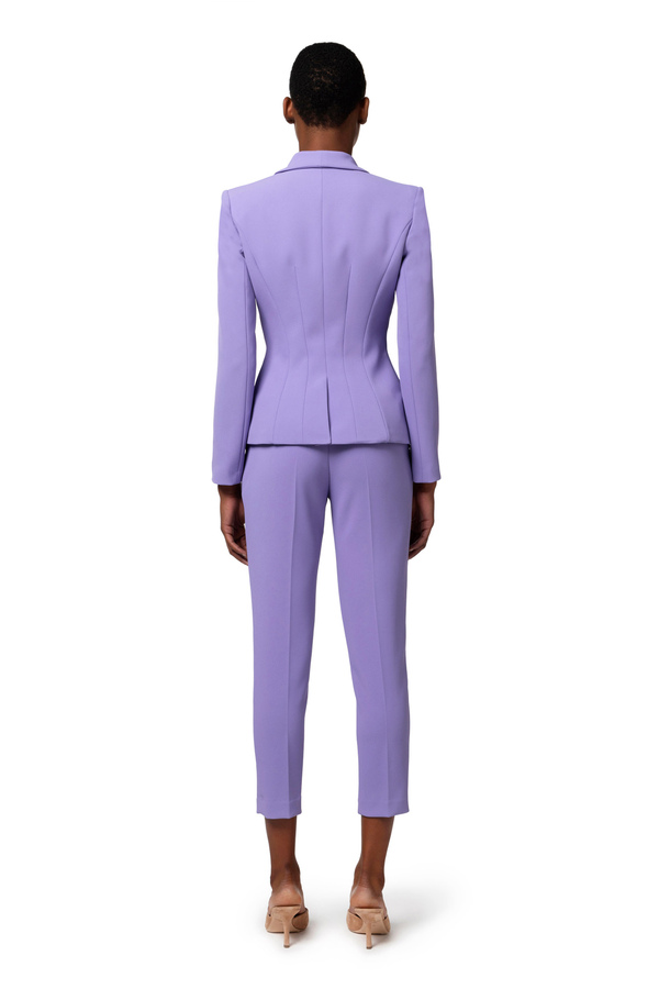 Veste à double boutonnage en crêpe avec revers châle - Elisabetta Franchi® Outlet
