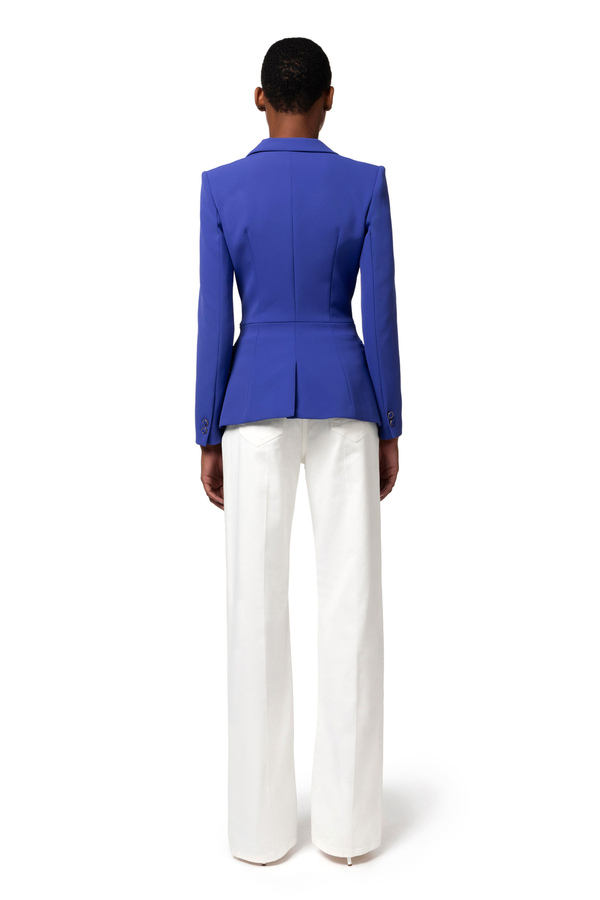 Veste à double boutonnage en crêpe avec découpe à la taille - Elisabetta Franchi® Outlet