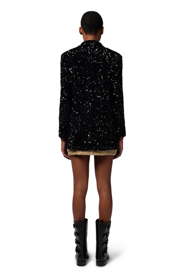 Chenille jacket with sequins - Elisabetta Franchi® Outlet