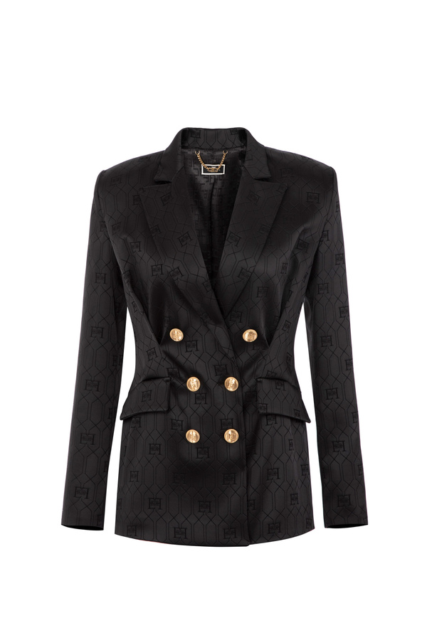 Satin double-breasted jacket - Elisabetta Franchi® Outlet