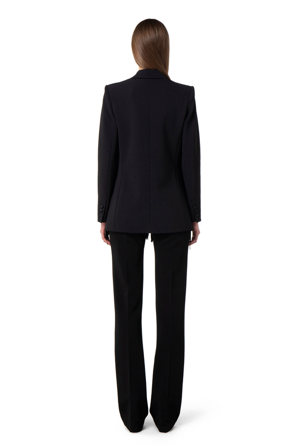 Crêpe jacket with sequins fringes - Elisabetta Franchi® Outlet