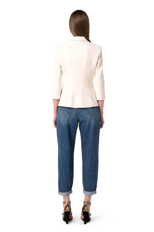 Chaqueta cruzada de crepé con cordones - Elisabetta Franchi® Outlet