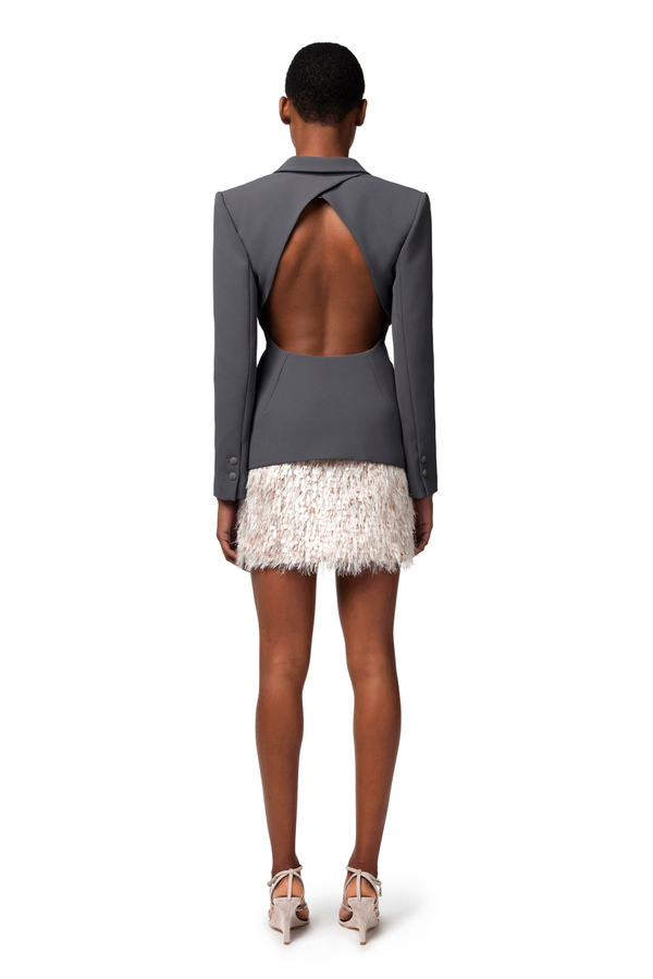 Lightweight crêpe jacket with cut-out - Elisabetta Franchi® Outlet
