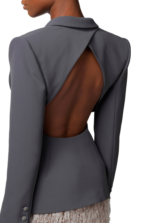 Lightweight crêpe jacket with cut-out - Elisabetta Franchi® Outlet