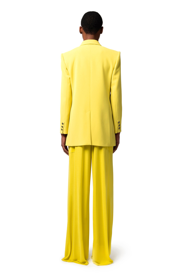 Crêpe double-breasted jacket with peak lapels - Elisabetta Franchi® Outlet
