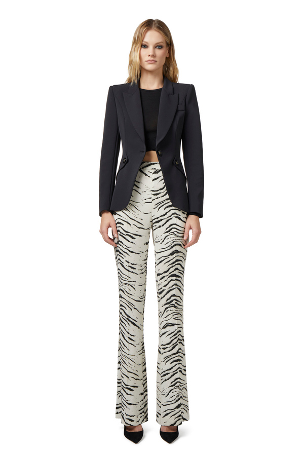 Double layer crêpe jacket with flaps - Elisabetta Franchi® Outlet