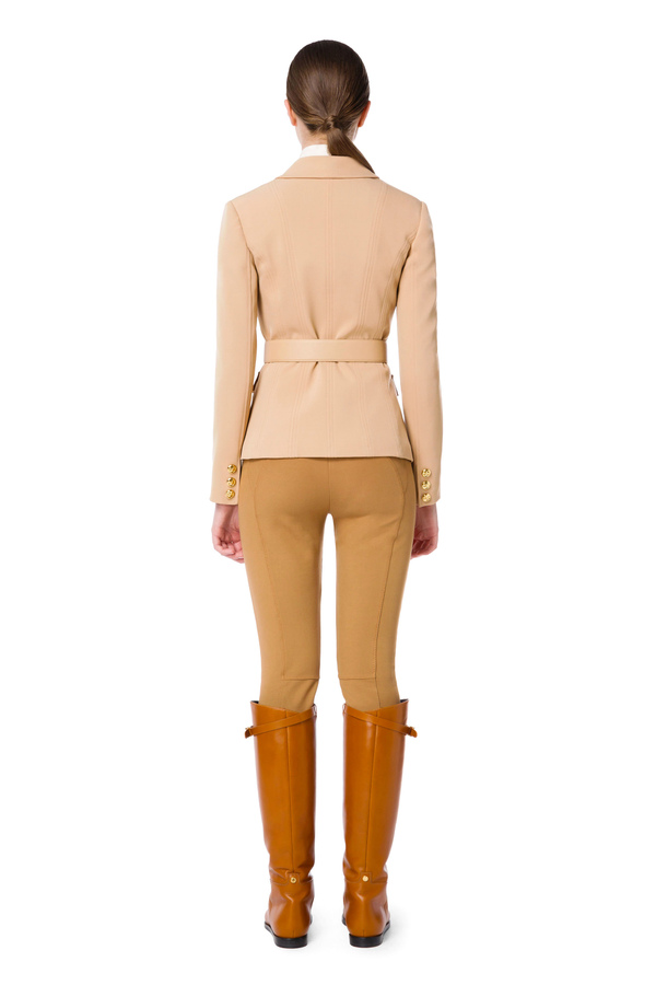 Military jacket with pockets and belt - Elisabetta Franchi® Outlet