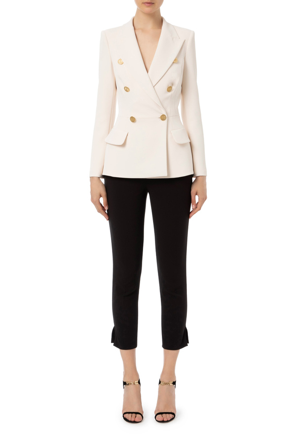 Double-breasted jacket with polka dots - Elisabetta Franchi® Outlet