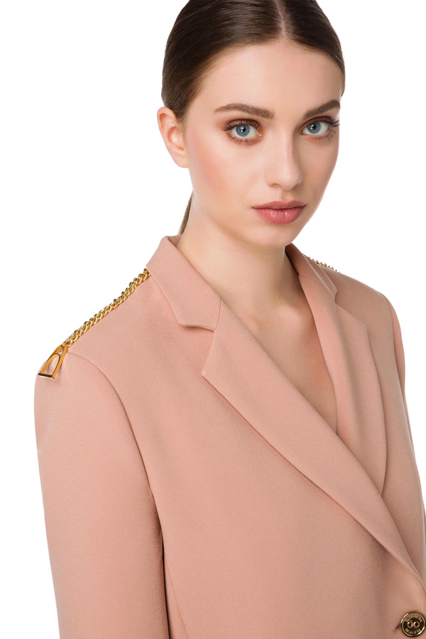 Zweireiher-Jacke mit Steigbügeln aus goldfarbenem Metall - Elisabetta Franchi® Outlet
