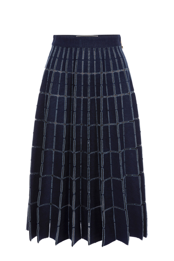 Half-circle denim skirt - Elisabetta Franchi® Outlet