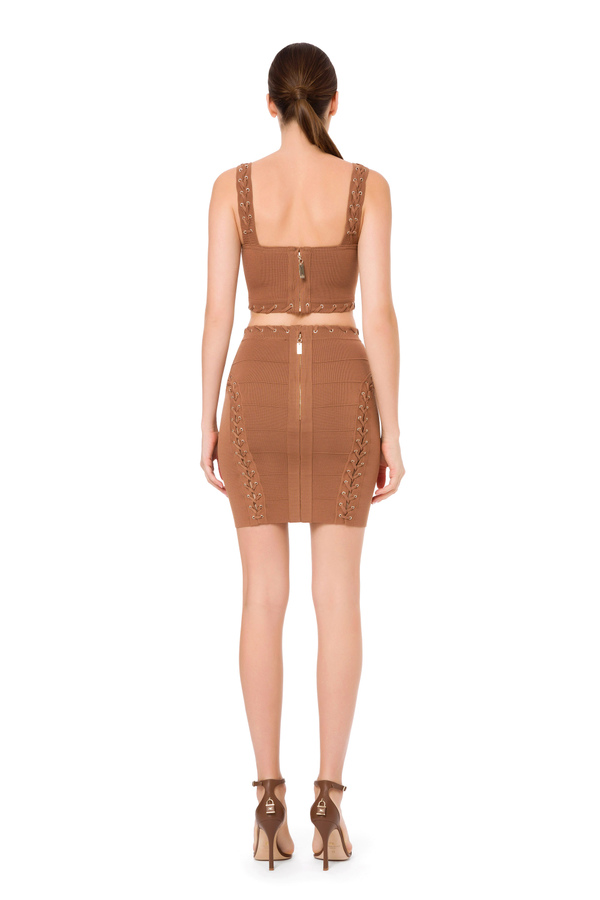 Mini-jupe avec laçages - Elisabetta Franchi® Outlet
