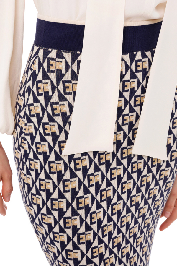 Pencil skirt with diamond pattern - Elisabetta Franchi® Outlet