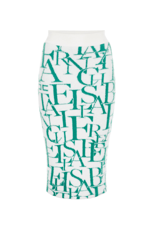 Pencil skirt with lettering pattern - Elisabetta Franchi® Outlet
