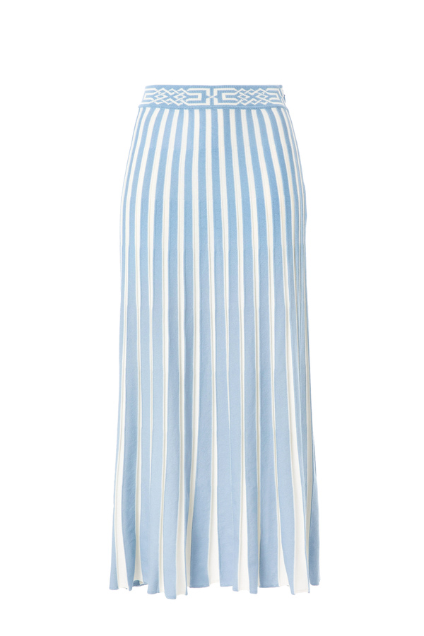 Midi skirt with two-tone pleats - Elisabetta Franchi® Outlet