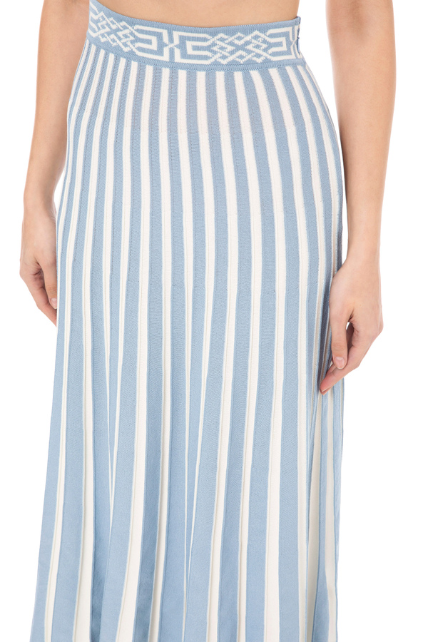 Midi skirt with two-tone pleats - Elisabetta Franchi® Outlet