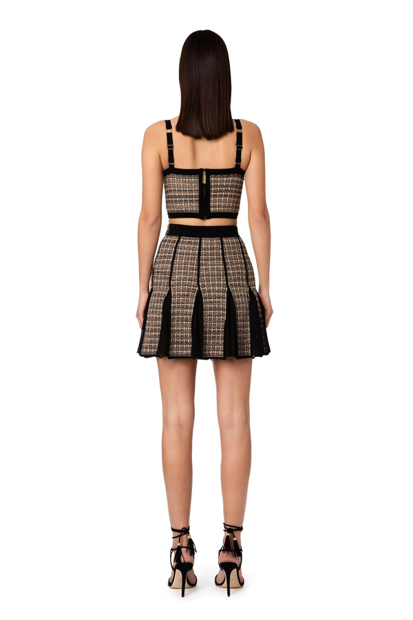 Lurex tweed miniskirt - Elisabetta Franchi® Outlet