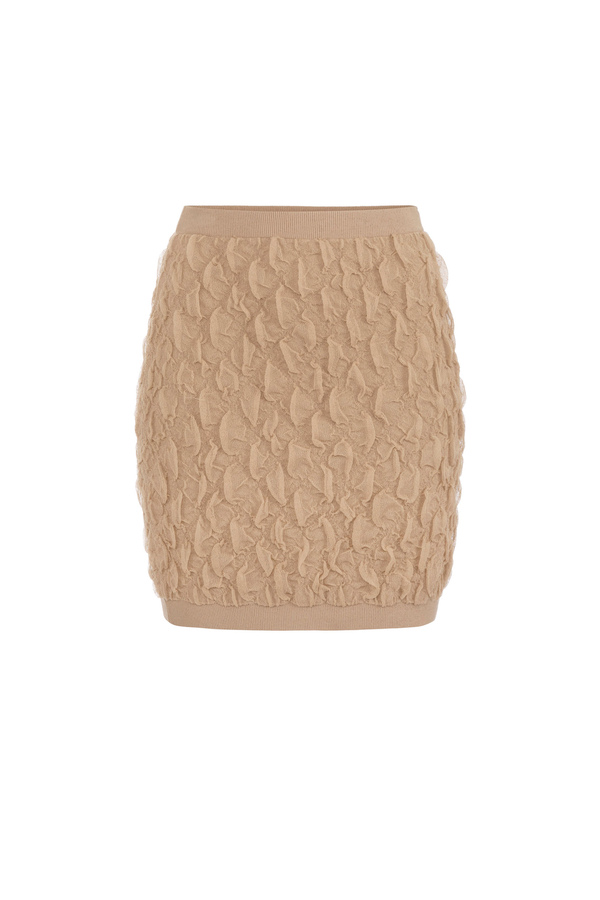 Minirock aus gaufrierter Viskose - Elisabetta Franchi® Outlet