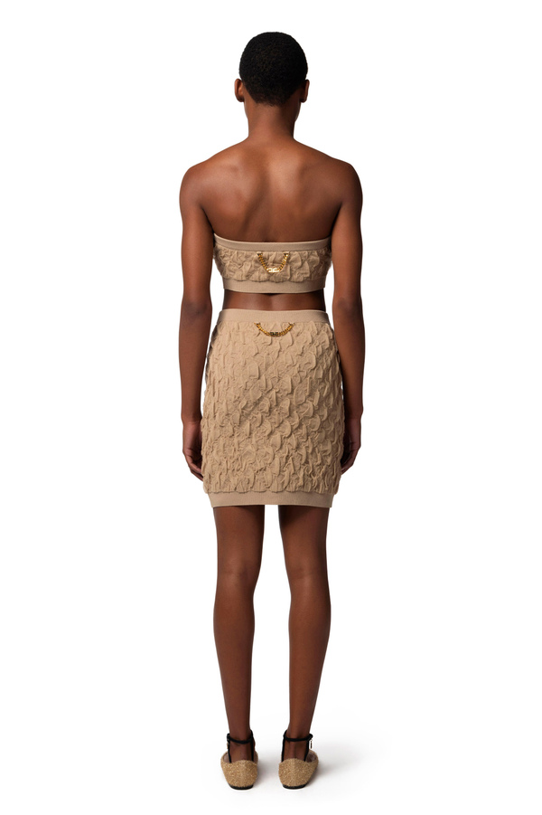 Minirock aus gaufrierter Viskose - Elisabetta Franchi® Outlet