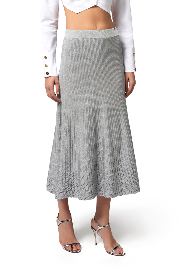 Midi-Rock aus laminierter Viskose - Elisabetta Franchi® Outlet