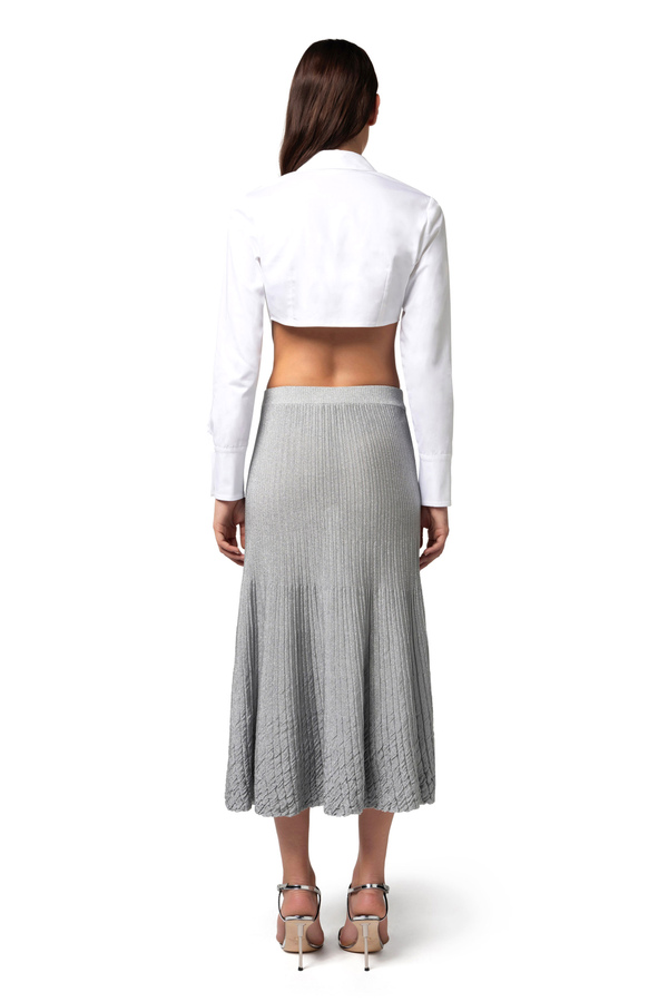 Midi-Rock aus laminierter Viskose - Elisabetta Franchi® Outlet