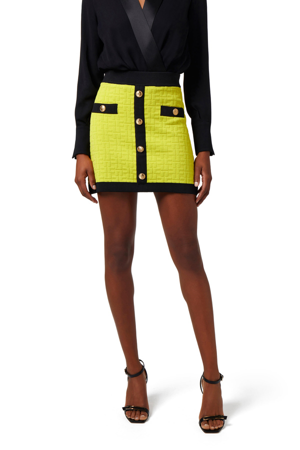 Embossed viscose miniskirt - Elisabetta Franchi® Outlet
