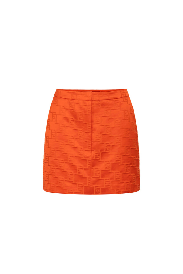 Jacquard satin miniskirt - Elisabetta Franchi® Outlet