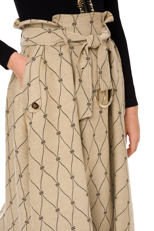 Falda circular y pliegues con cinta - Elisabetta Franchi® Outlet