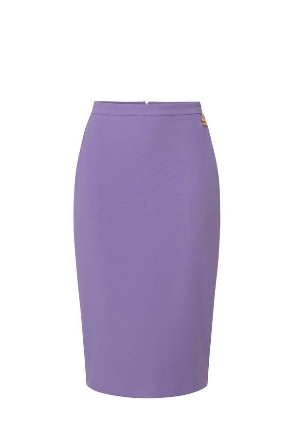Midi skirt in stretch crêpe fabric with charms - Elisabetta Franchi® Outlet