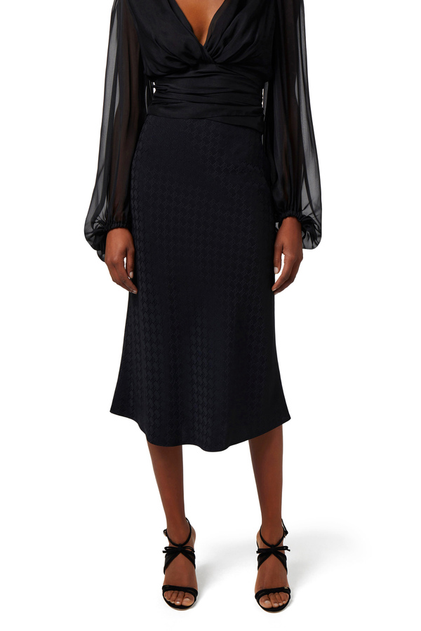 Jacquard viscose midi skirt - Elisabetta Franchi® Outlet