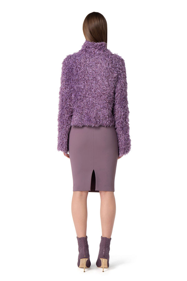 Calf-length skirt in crêpe fabric - Elisabetta Franchi® Outlet
