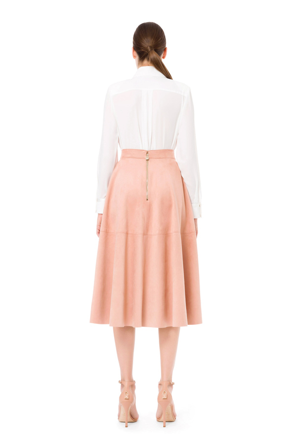 Circle skirt in suede fabric with tassels - Elisabetta Franchi® Outlet