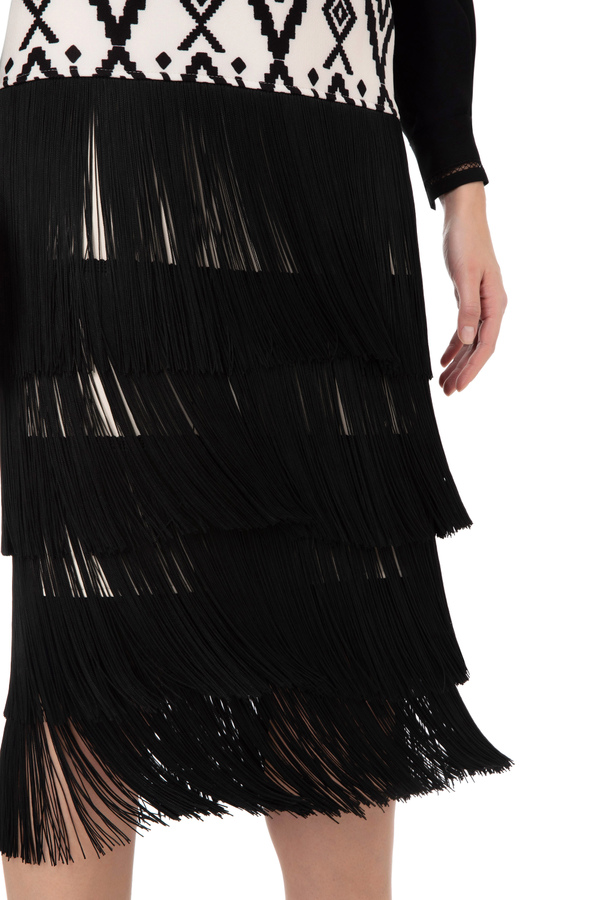 Ethnic print calf-length skirt - Elisabetta Franchi® Outlet