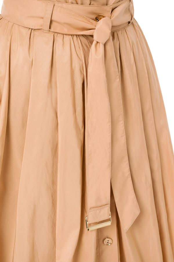 Long skirt in ottoman fabric with sash belt - Elisabetta Franchi® Outlet