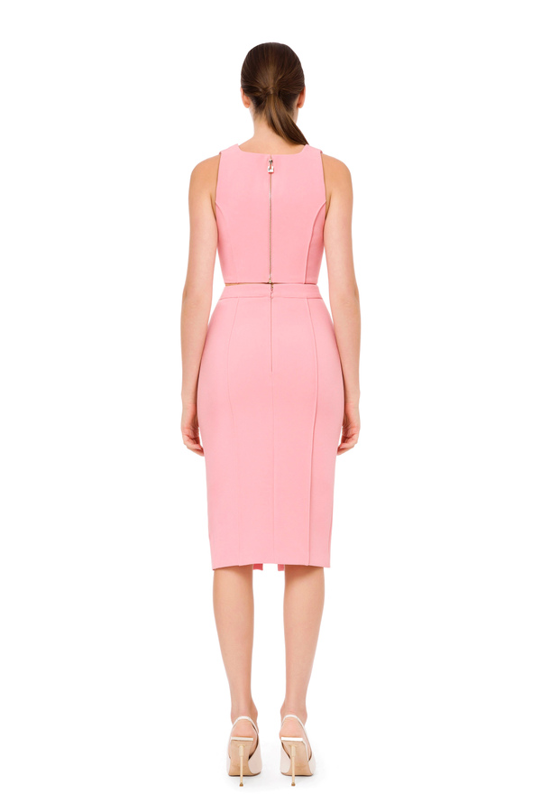 Pencil skirt with central buttoning - Elisabetta Franchi® Outlet
