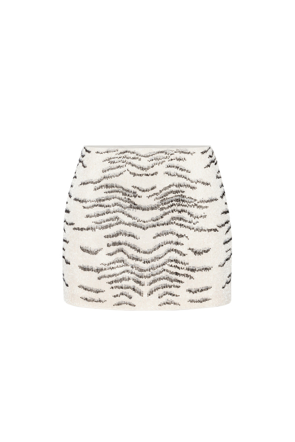 Minigonna in crêpe con ricamo animalier - Elisabetta Franchi® Outlet