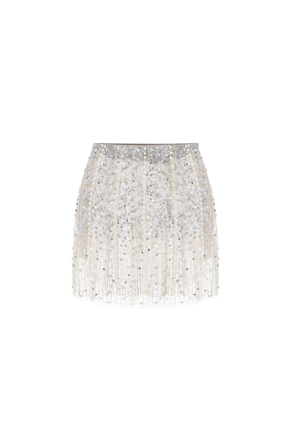 Minirock aus besticktem Tüll - Elisabetta Franchi® Outlet