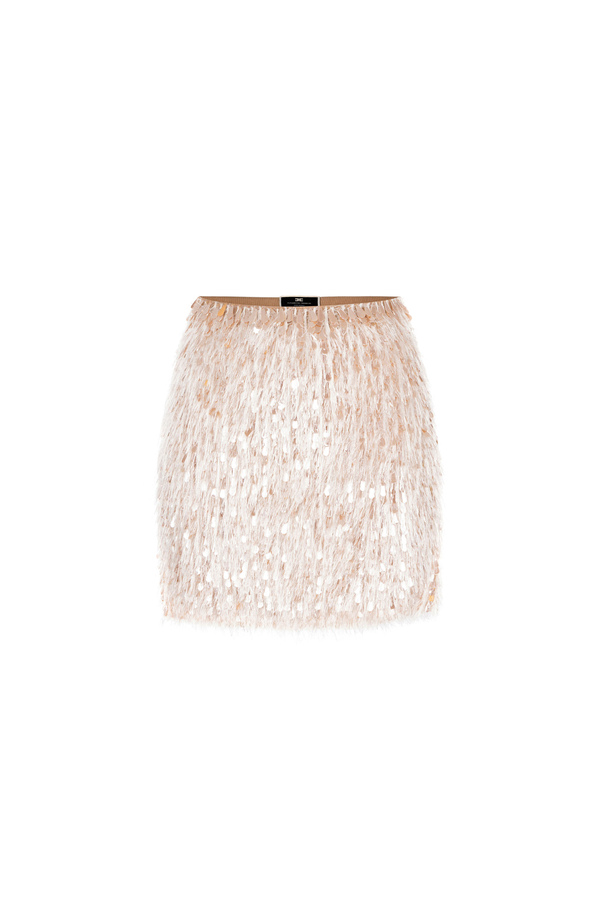 Frayed organza miniskirt - Elisabetta Franchi® Outlet