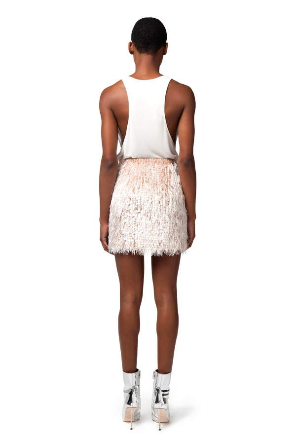Frayed organza miniskirt - Elisabetta Franchi® Outlet