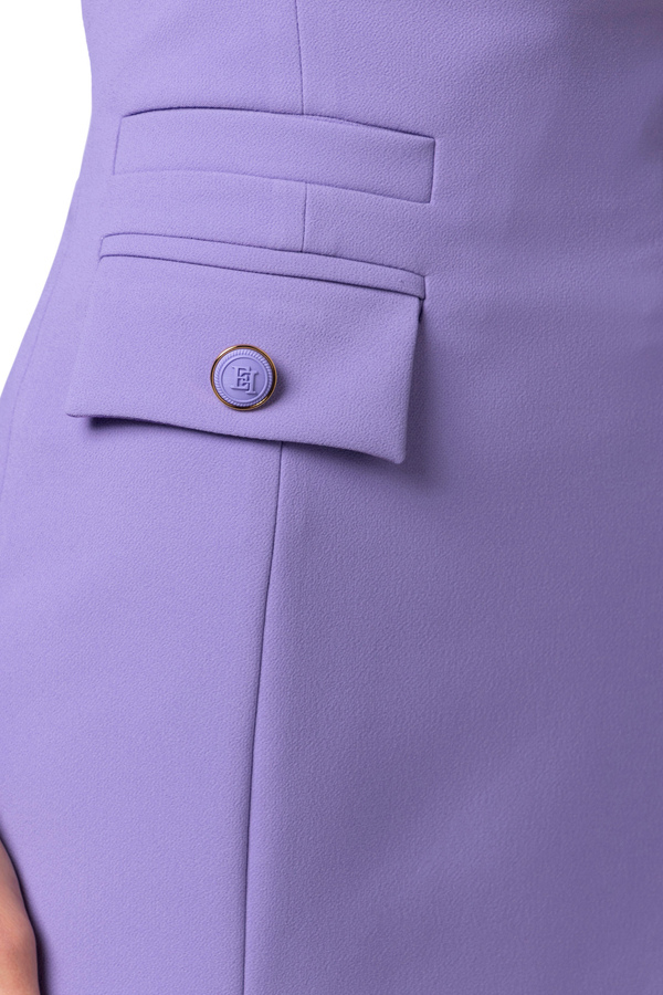 Crêpe miniskirt with high waist and flaps - Elisabetta Franchi® Outlet