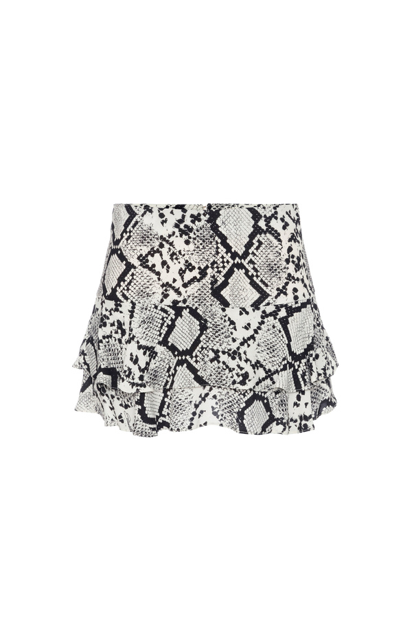 Mini-jupe en georgette de viscose imprimée python - Elisabetta Franchi® Outlet