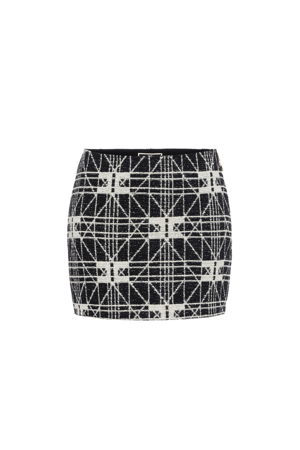 Miniskirt in jacquard tweed - Elisabetta Franchi® Outlet