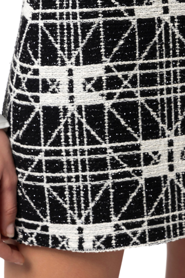 Miniskirt in jacquard tweed - Elisabetta Franchi® Outlet