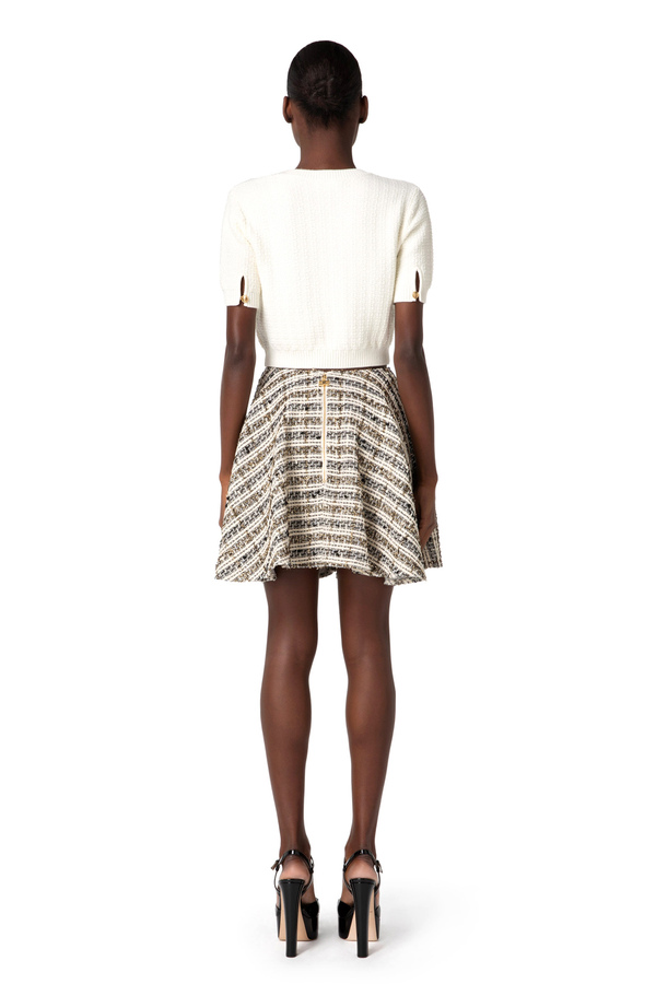 Tweed circle miniskirt - Elisabetta Franchi® Outlet