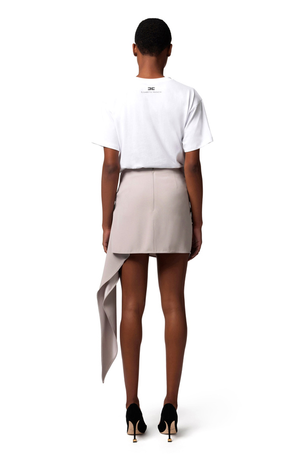 Minigonna in crêpe con drappeggio - Elisabetta Franchi® Outlet