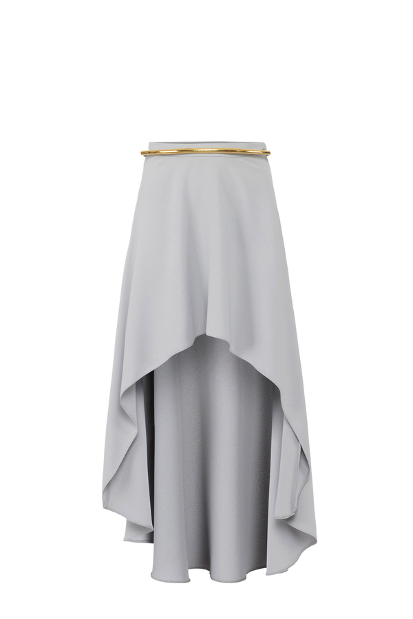 Asymmetric midi skirt in crêpe fabric - Elisabetta Franchi® Outlet