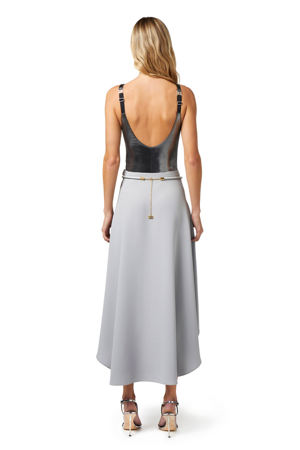 Asymmetric midi skirt in crêpe fabric - Elisabetta Franchi® Outlet